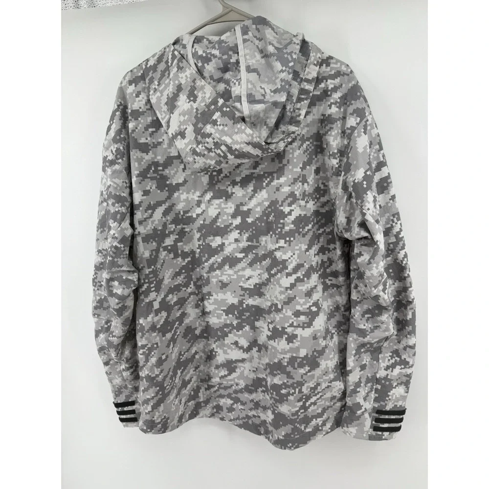 Adidas Mens ID Reflective Track Jacket Gray Digital Camouflage Full Zip Hooded S